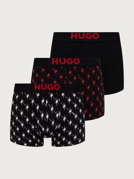 HUGO bokserki z bawełną TRUNK TRIPLET GIFT czarne