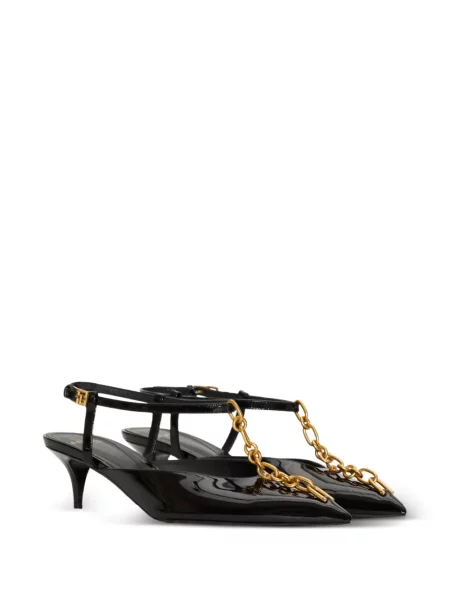 Colier Balmain din piele de lac negru