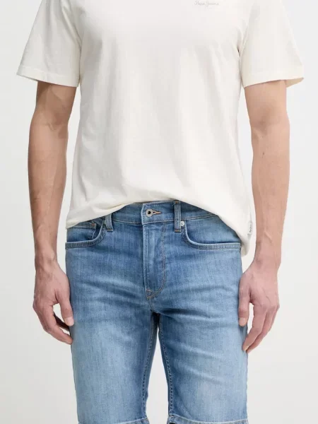 Džínové šortky Pepe Jeans SLIM SHORT HATCH modrá