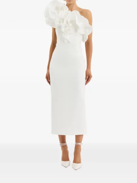 Rochie midi Rebecca Vallance cu volane alb