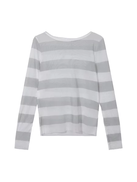 Tricou gri alb