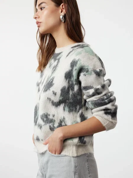 Pulover Trendyol cu strasuri cu decolteu în U