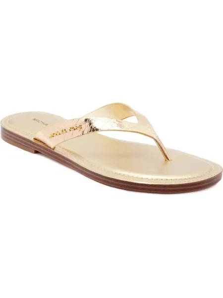 Șlapi Michael Kors din piele auriu
