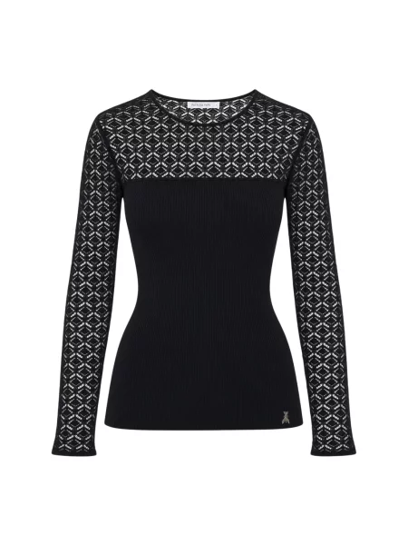 Sweter Patrizia Pepe koronkowy czarny