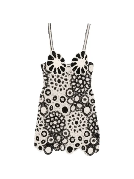 Rochie mini Patbo cu model floral de costum alb