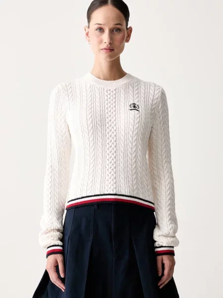 Tommy Jeans Pulover Alb bej
