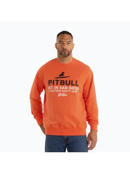 Mikina Pitbull Surfing Dog Crewneck Sweatshirt bright salmon oranžová