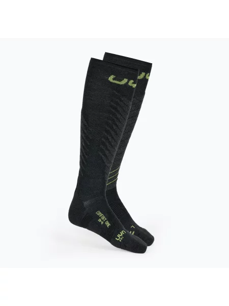 Skarpety narciarskie UYN Ski One Comfort Fit anthracite/lime czarne