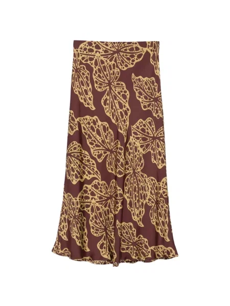 Spódnica midi Ottodame z nadrukiem do kolan brązowa