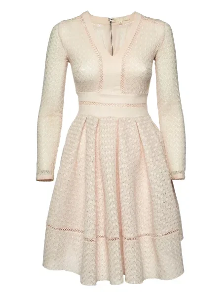 Rochie de dantelă Maje cu broderie din dantelă roz