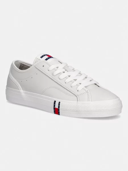 Tommy Jeans ARCHIVE VULC. LONG LACE teniși pentru bărbați din piele alb
