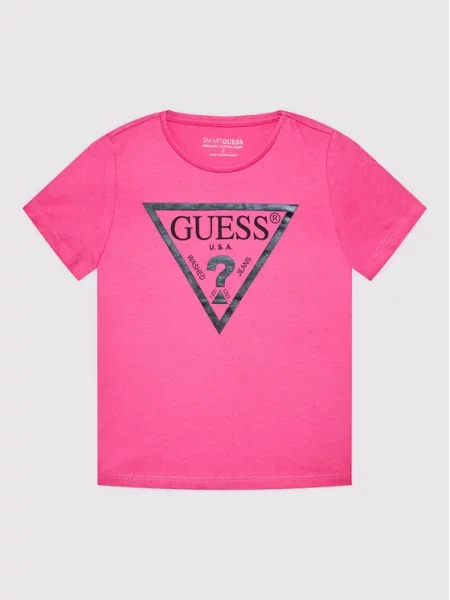 GUESS Marškinėliai šviesiai rožinė juoda