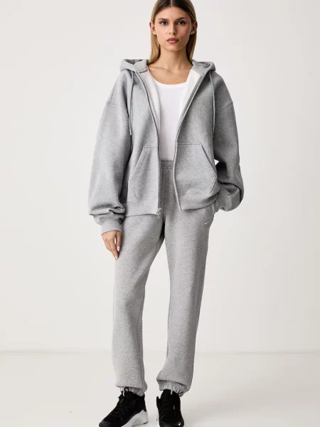 Nike Sportswear спортен панталон дамски с Studio Fleece сиво