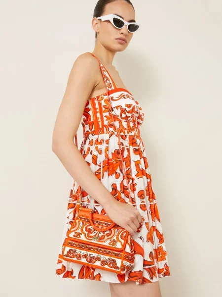 Dolce & Gabbana Kabelka Sicily Small oranžová bílá