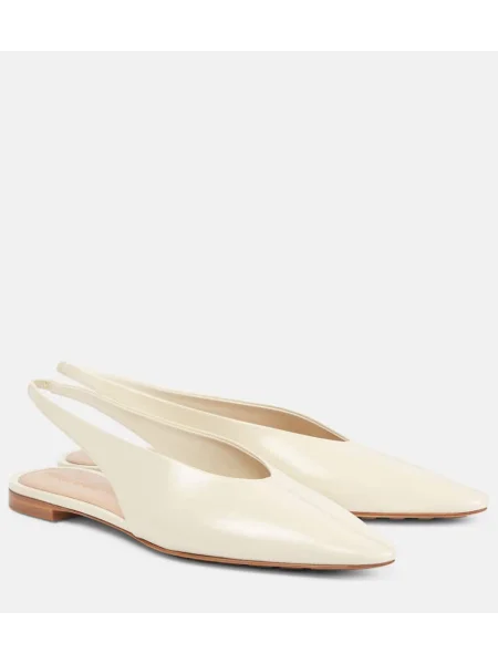 Balerini Bottega Veneta din piele slingback alb