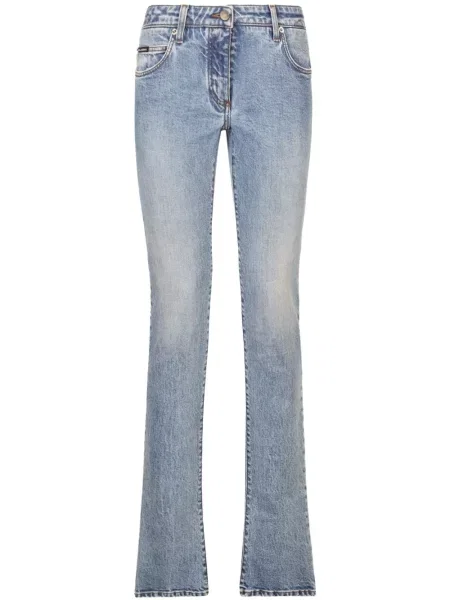 Jeansy dzwony Dolce And Gabbana z niską talią niebieskie