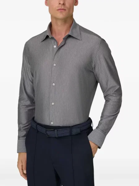 Ριγέ polo Boggi Milano από ζέρσεϋ γκρι
