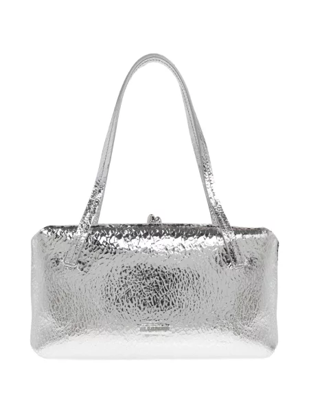 Geanta de piele Jil Sander din piele argintiu