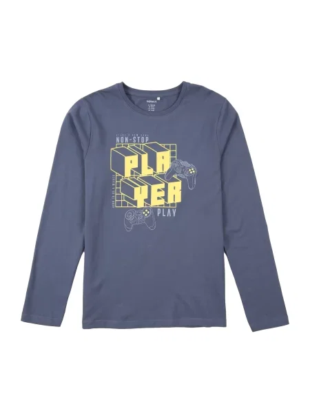 NAME IT Tricou NKMVUX bleumarin / safir / lămâie galben