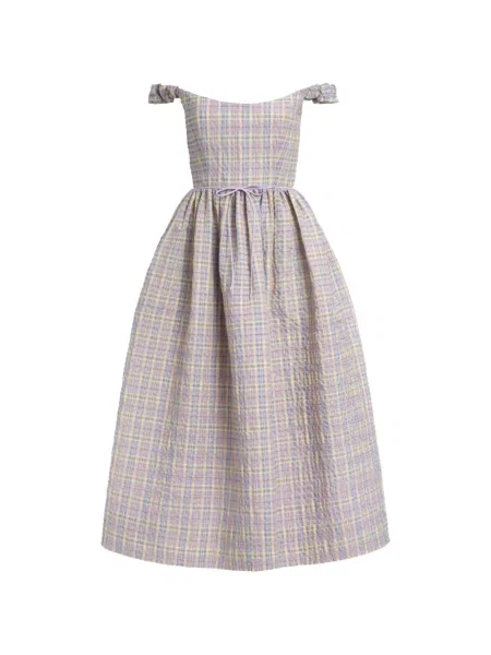 Rochie Markarian în carouri violet
