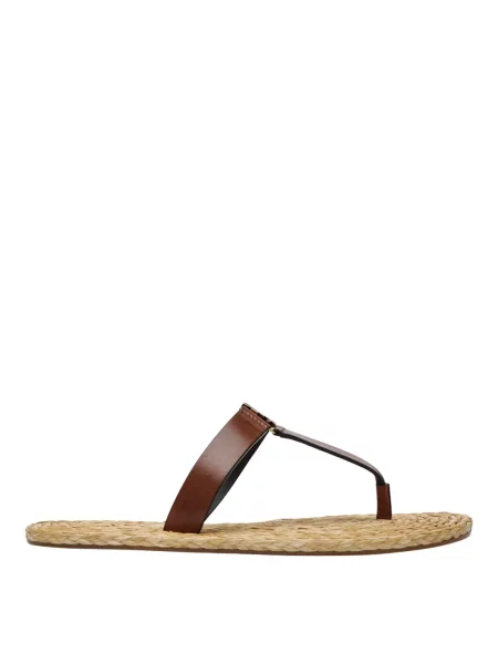 Sandały Saint Laurent skórzane brązowe