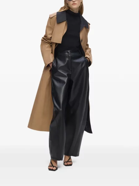Pantaloni Karl Lagerfeld din piele negru