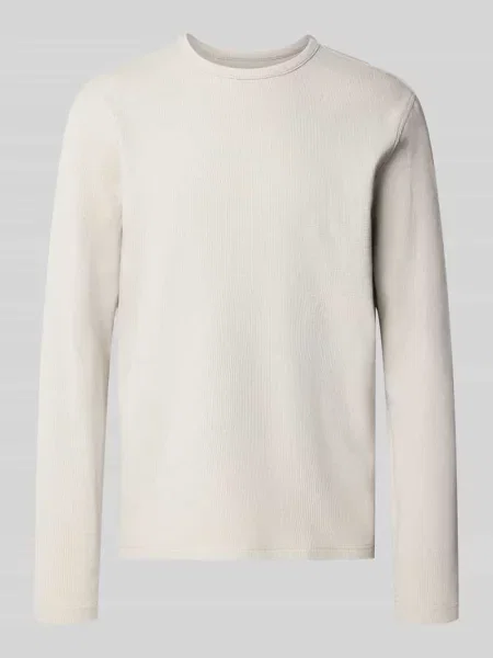 Longsleeve ze strukturalnym wzorem i okrągłym dekoltem Mcneal beżowa