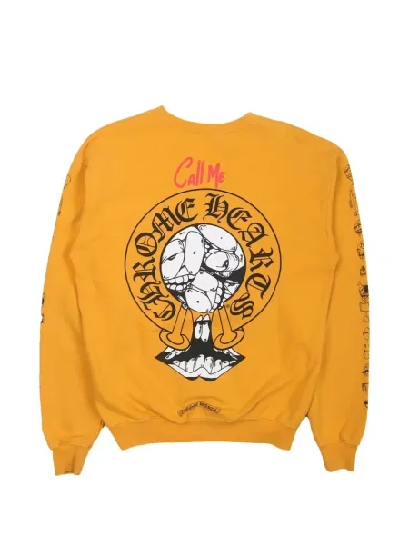 Суитчър Chrome Hearts с кръгло деколте със сърца жълто