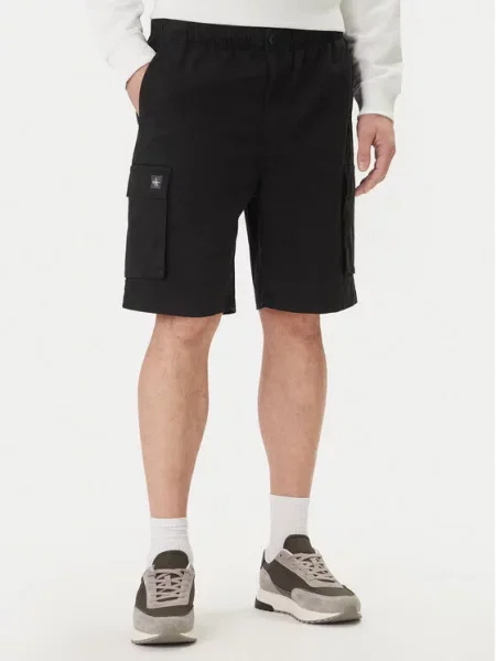 Šortky z materiálu Calvin Klein Jeans černé