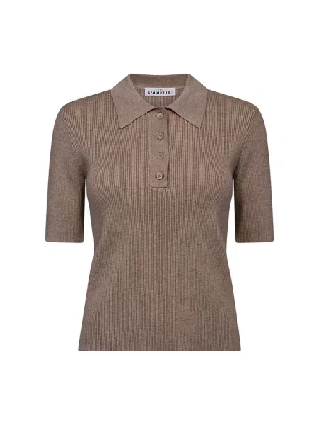 Dzianinowe polo Haute L'amitié beżowe