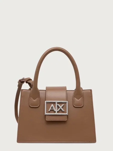 Armani Exchange geantă pentru femei cu imitație de piele bej
