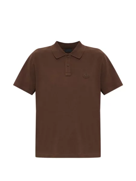 Tricou polo Moncler cu autograf maro