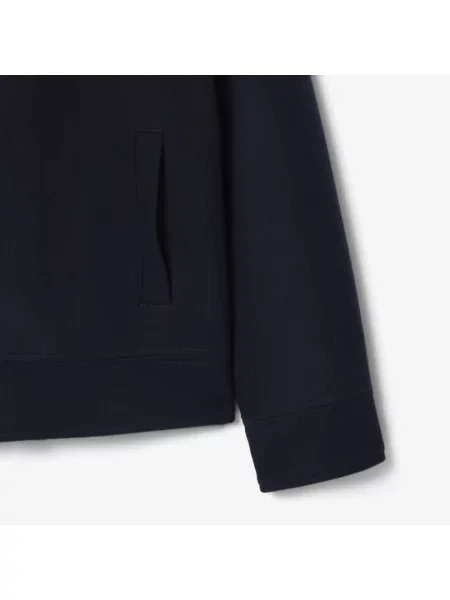 Lacoste Gruba Pikowana Kurtka Wełniana granatowa