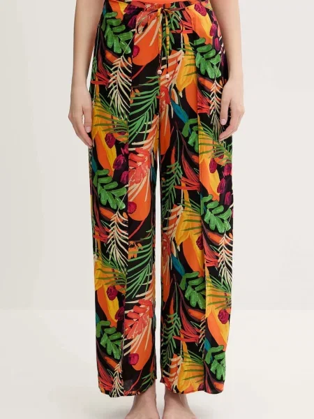 Plážové kalhoty Desigual BAHAMAS PANT černá