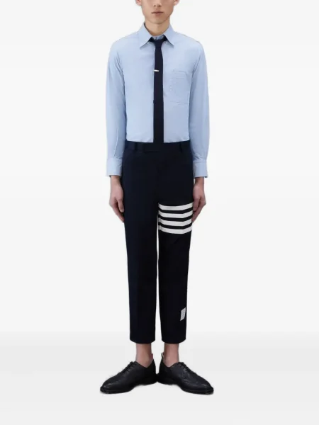 Cămașă Thom Browne din țesătură twill lungă albastru