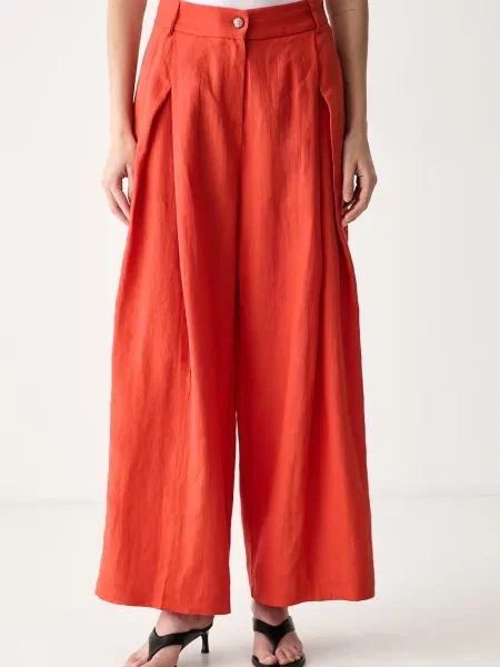 ViCOLO pantaloni culottes pentru femei din in portocaliu