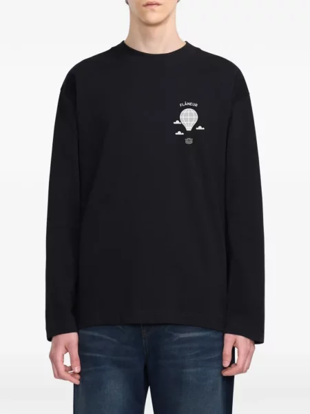 Lung tricou Flâneur negru