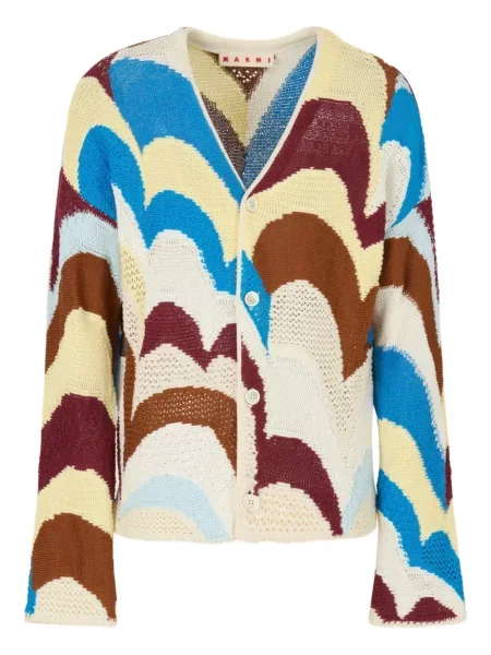 Cardigan Marni tricotate albastru