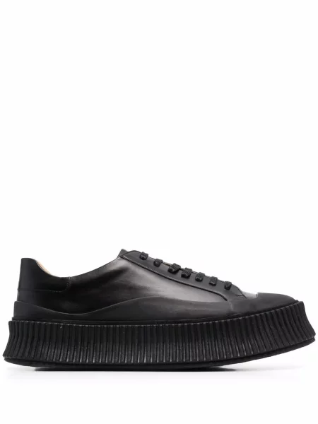 Sneakerși Jil Sander din piele cu platformă negru