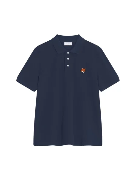 Koszulka polo Maison Kitsune niebieska