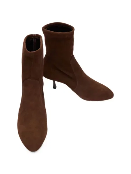 Cizme scurte Stuart Weitzman din piele de căprioară maro