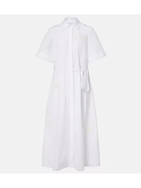 Rochie tip cămașă Erdem din poplin alb