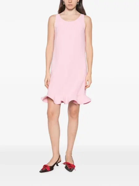 Rochie mini Moschino fără mâneci cu volane roz