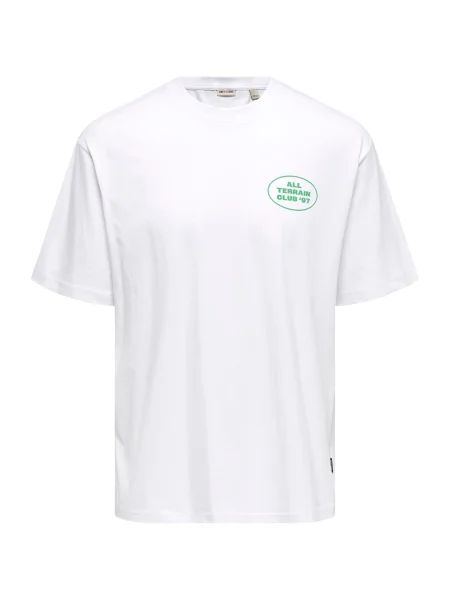 Only & Sons Tricou ONSNATHAN verde alb