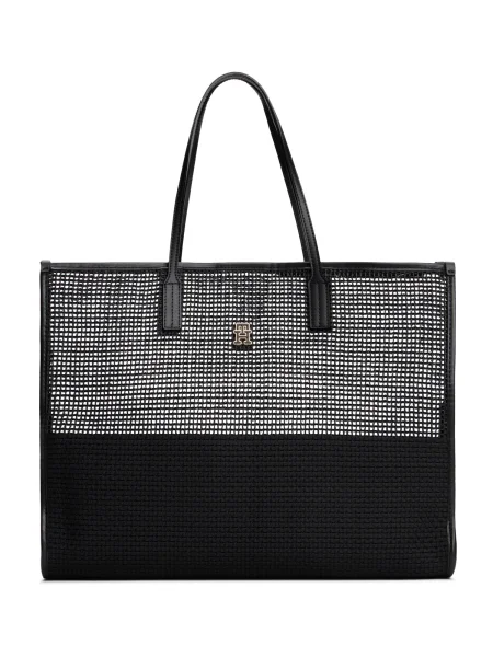 Tommy Hilfiger Geantă Th City Summer Tote Woven negru