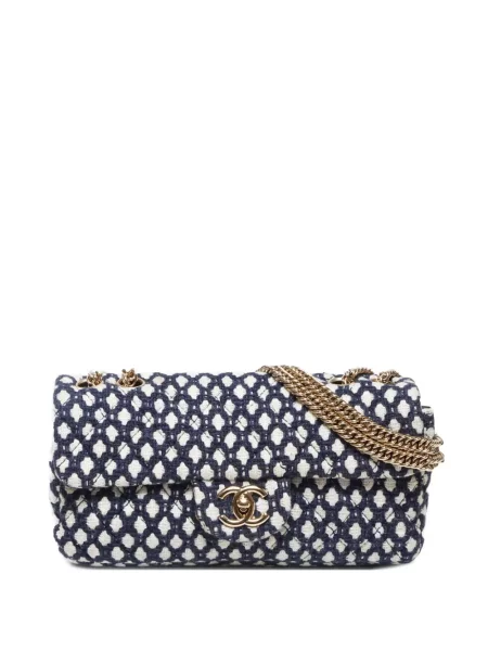 Pletená klasická kabelka Chanel Pre-owned modrá