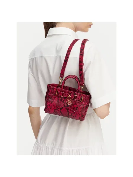 Tommy Hilfiger Táska American Icon Micro Tote Snake piros