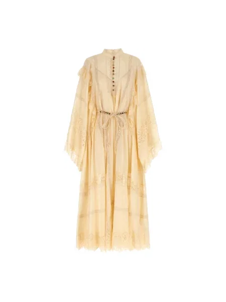Sukienka Zimmermann koronkowa garniturowa beżowa
