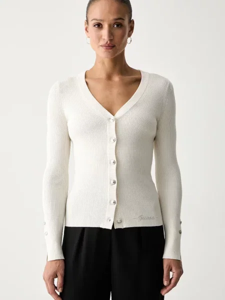 Guess cardigan pentru femei cu vâscoză ELLIE alb