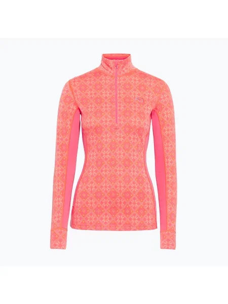 Bluză termoactivă pentru femei KARI TRAA Rose Half Zip bubblegum roz